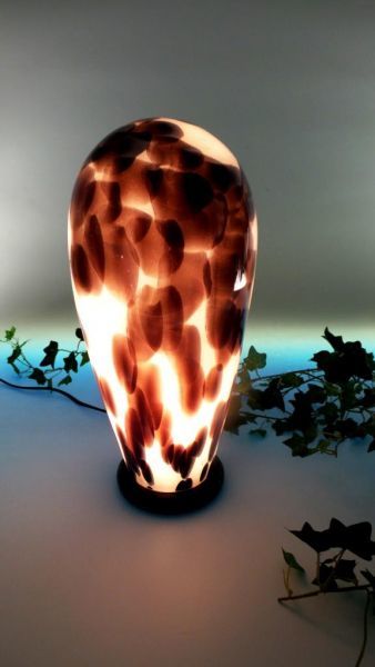 Glas-Lampe  schwarz-weiß