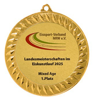 Eisen-Medaille in Gold, Silber, Bronze, inklusive Farbdruck Ø 7 cm