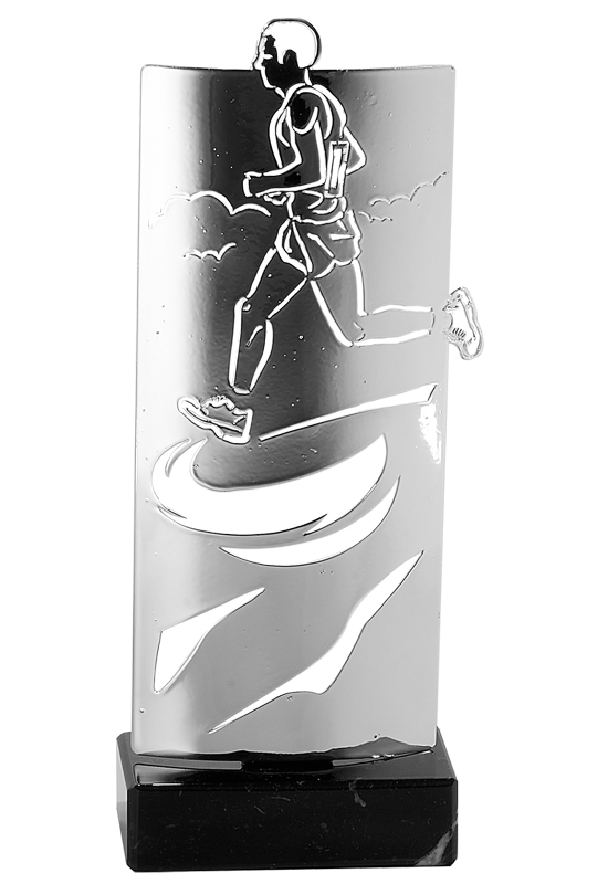 Design Laser-Pokal " Laufen - Männer" Silber