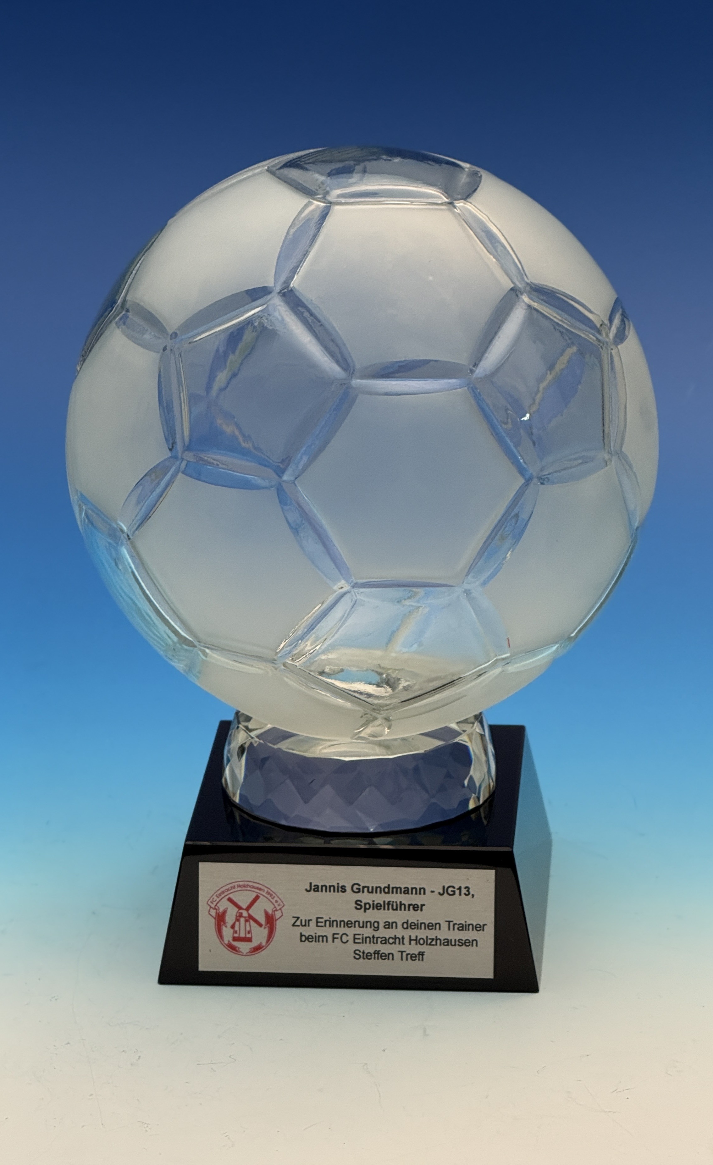 hochwertiger Kristallkugel Fußball 27 cm